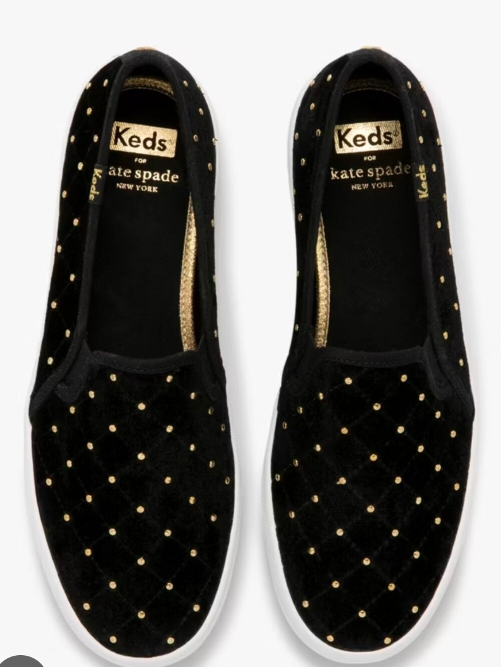 Keds X Kate Spade New York Double Decker Quilted Velvet Sneakers Sz 8